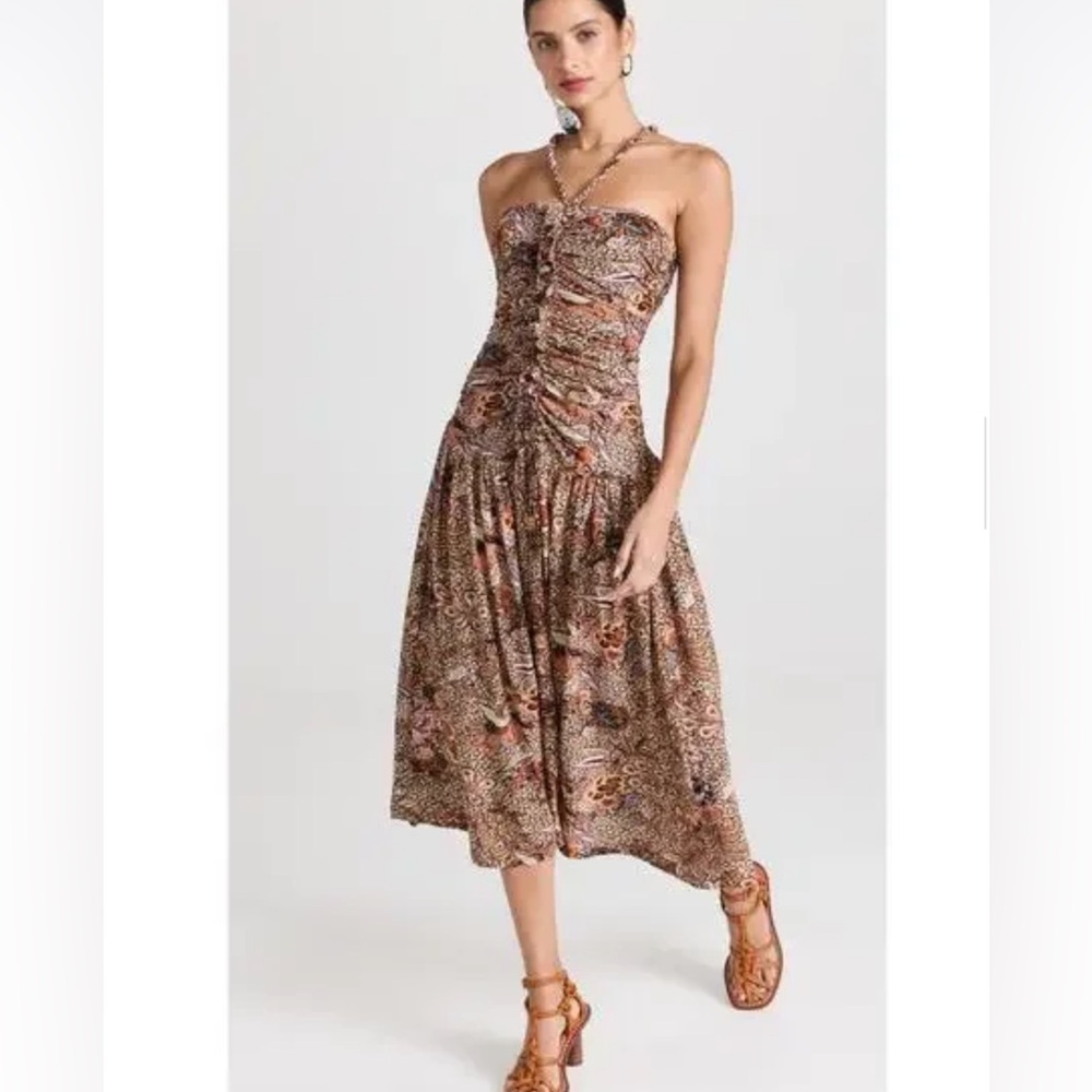 Ulla Johnson Marcella Midi Dress in Wheat Flower Sz 8